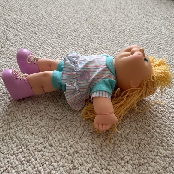 Vintage Cabbage Patch Kid Doll Crimp 'n Curl 1991 Blonde Hair Green Eyes - Picture 12 of 15
